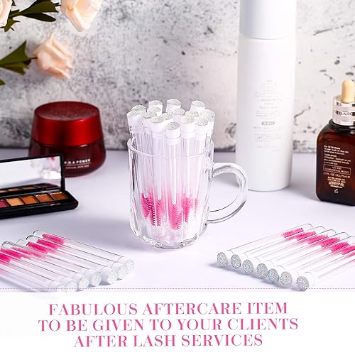 Miniatura 5 de Juego de 60 tubos de varita de rímel, 30 tubos de cepillo de pestañas vacíos de diamante, bobinas, 30 cepillos de extensión de pestañas,