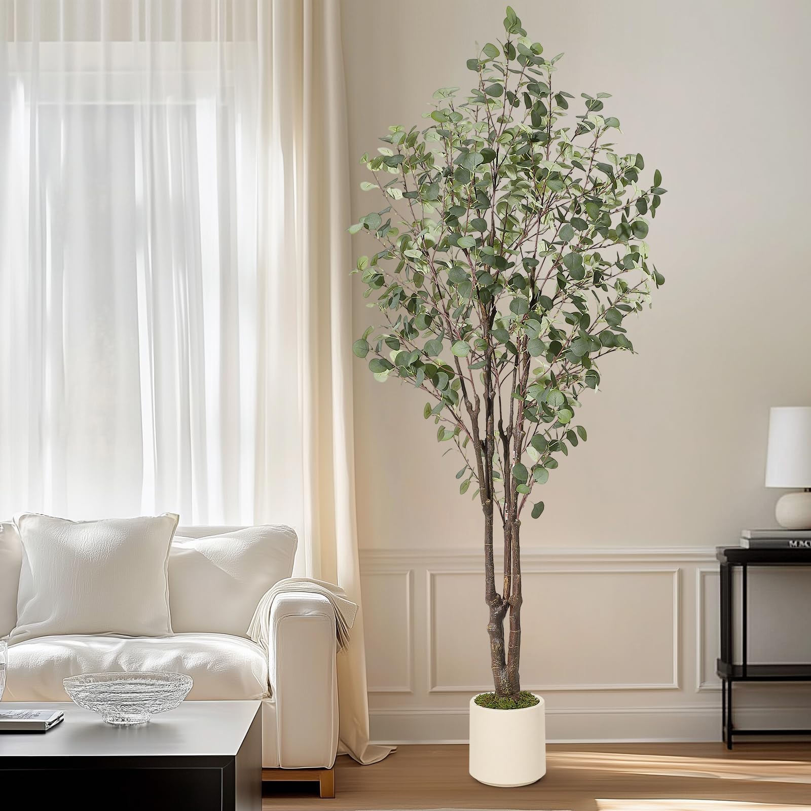 Kunstpflanzen Künstliche 150cm Eukalyle Palmen Künstlicher Pflanzen Groß Kunstpflanze Für Büro Deko Einschließlich Dekorativer Lichtschnur Künstlich Kunstbaum Für Outdoor Indoor Garden Wohnzimm