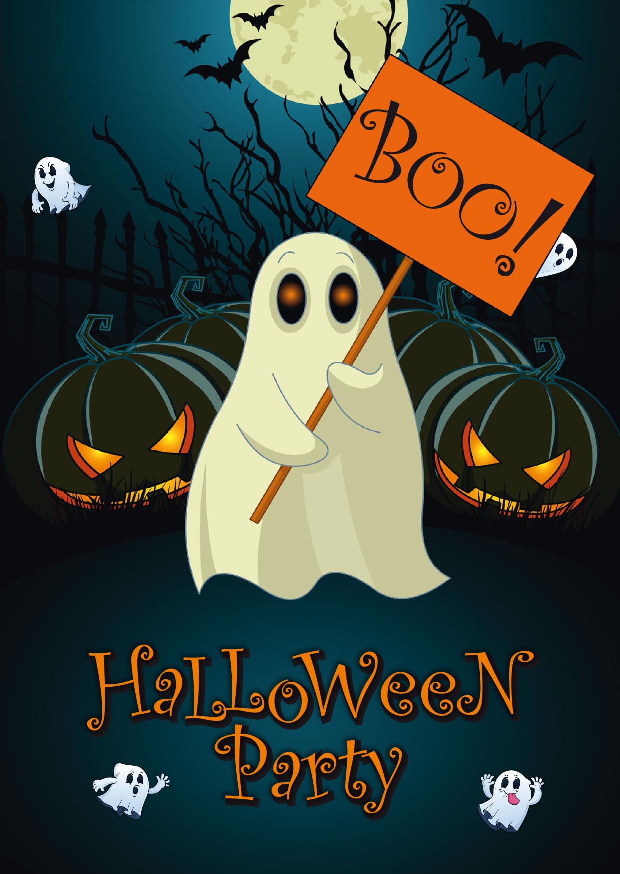 Edition Colibri 10 Invitations Halloween Ghost Boo: Invitation Cards for a Creepy Party for Children with Cute Ghost / Castle Ghost (11147DE)