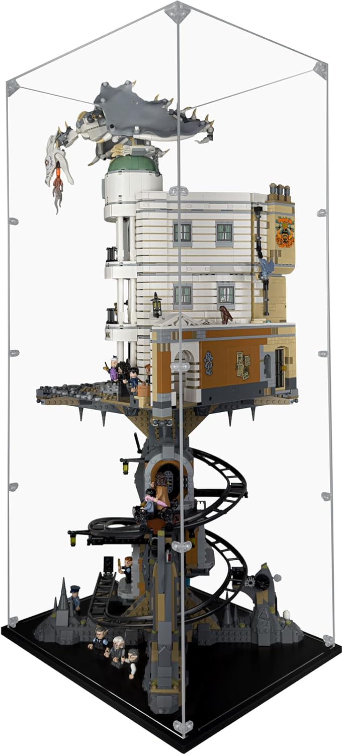 Acrylic Display Case Compatible for LEGO Gringotts Wizarding Bank – Collectors’ Edition #76417, Dustproof Display Case (Case Only) (Lego Sets are NOT Included)