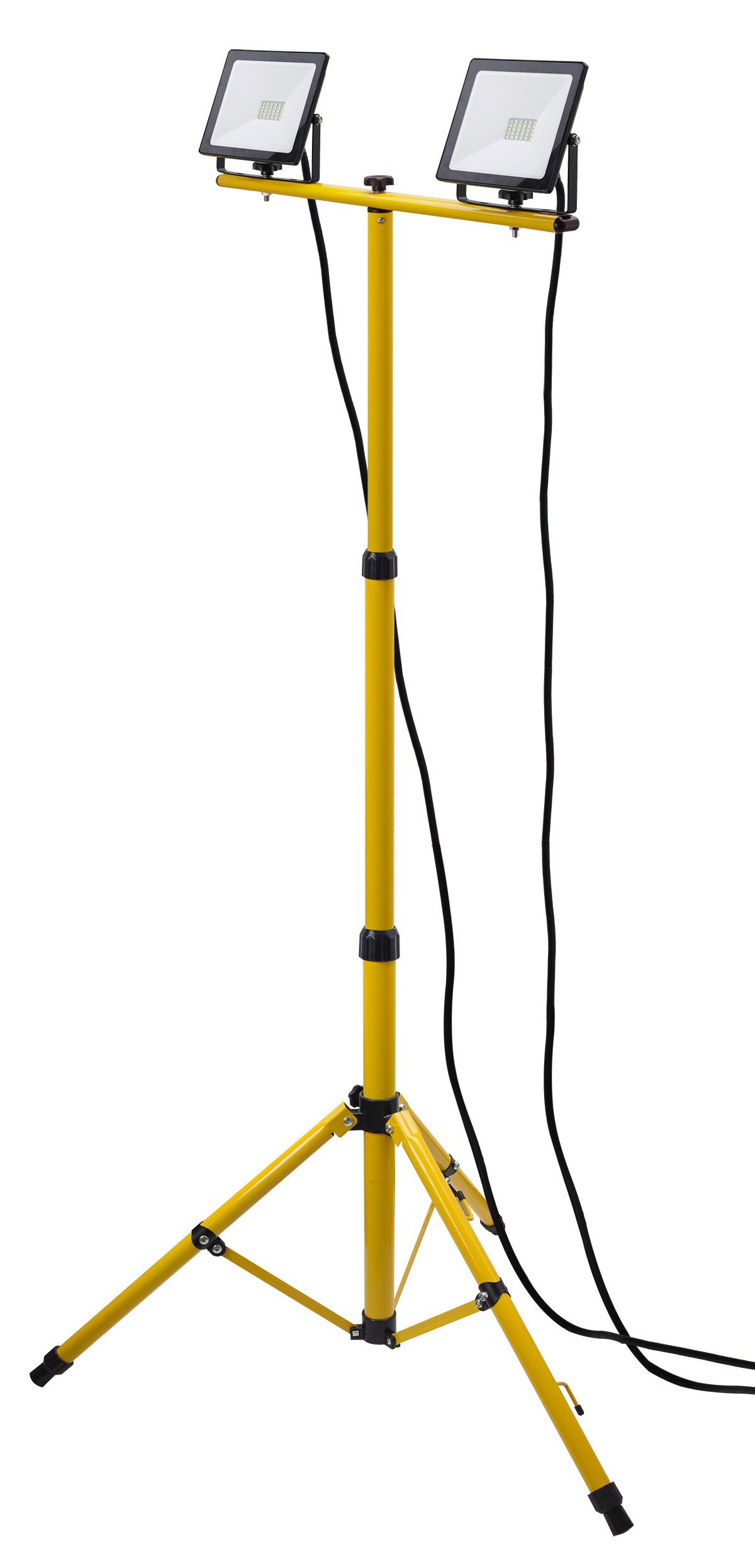 Trango - 2X 100 Watt LED Arbeitstrahler - G1504-1003/2 Baustrahler - 2700K wamweiß - Je 3m Zuleitung & Stativ - Flutlicht, Strahler, Arbeitsleuchte