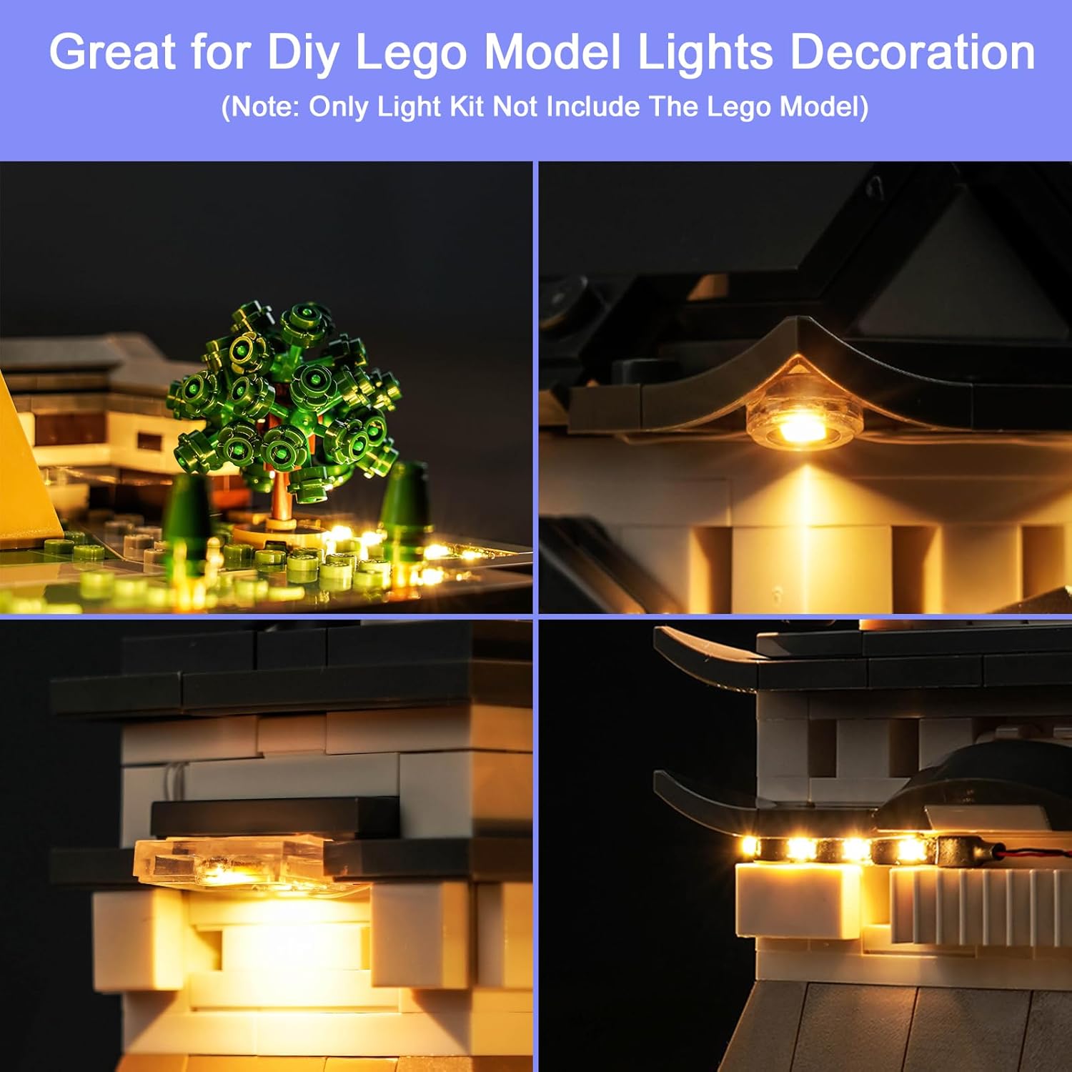 Upgraded Led Light Kit for Lego Architecture Landmarks Collection: Himeji Castle Building Set, Remote Control Compatible with Lego 21060 (Model Not Included)
