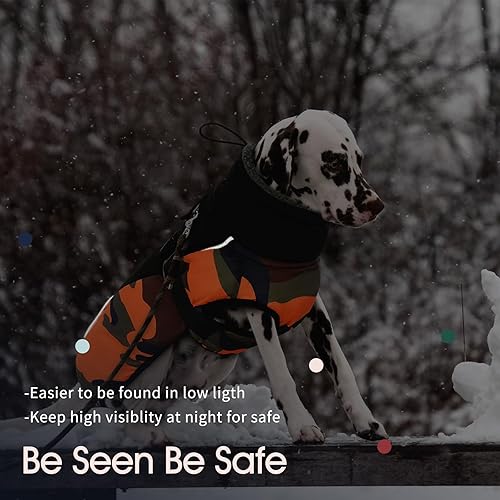 Miniatura 5 de IECOii - Abrigo extracálido, chaqueta reflectante ajustable, abrigo de invierno suave de cuello alto con hebilla y forro de vellón para clima frío,