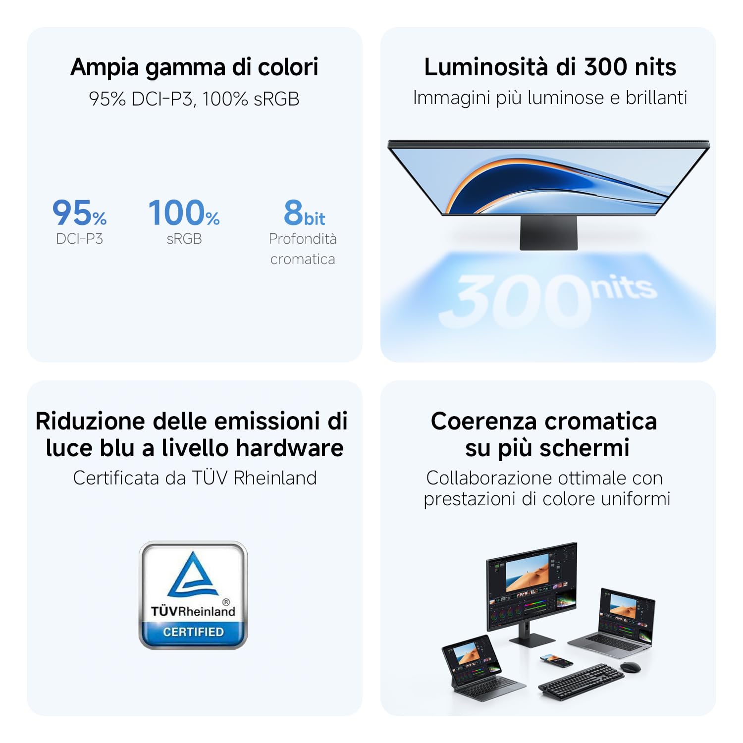 XIAOMI A27Qi 2026 Monitor QHD 2K da 27 Pollici, 120Hz, HDR10, IPS, 100% sRGB, 95% DCI-P3, Certificazione TÜV Hardware Low Blue Light (2560 x 1440/HDMI 2.0/DP 1.4)