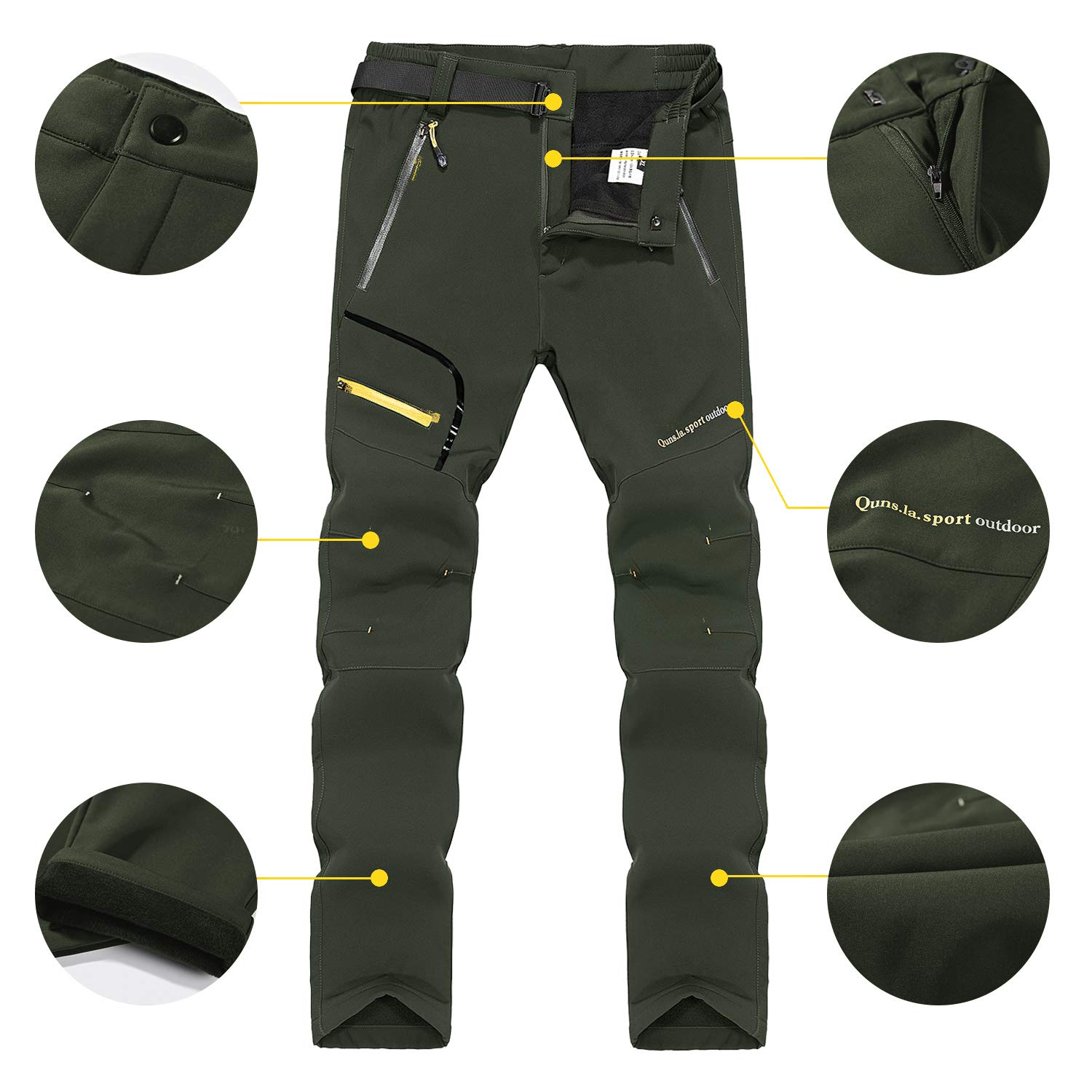 Pantaloni da Escursionismo Foderati in Pile Invernale Softshell da Donna Pantaloni da Passeggio Leggeri da Esterno ad Asciugatura Rapida