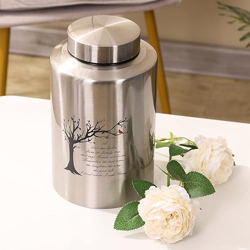 Miniatura 5 de Urnas grandes decorativas para cenizas de adultos y hombres de hasta 220 libras, urna del árbol de la vida para cenizas de mamá y papá con bolsa de