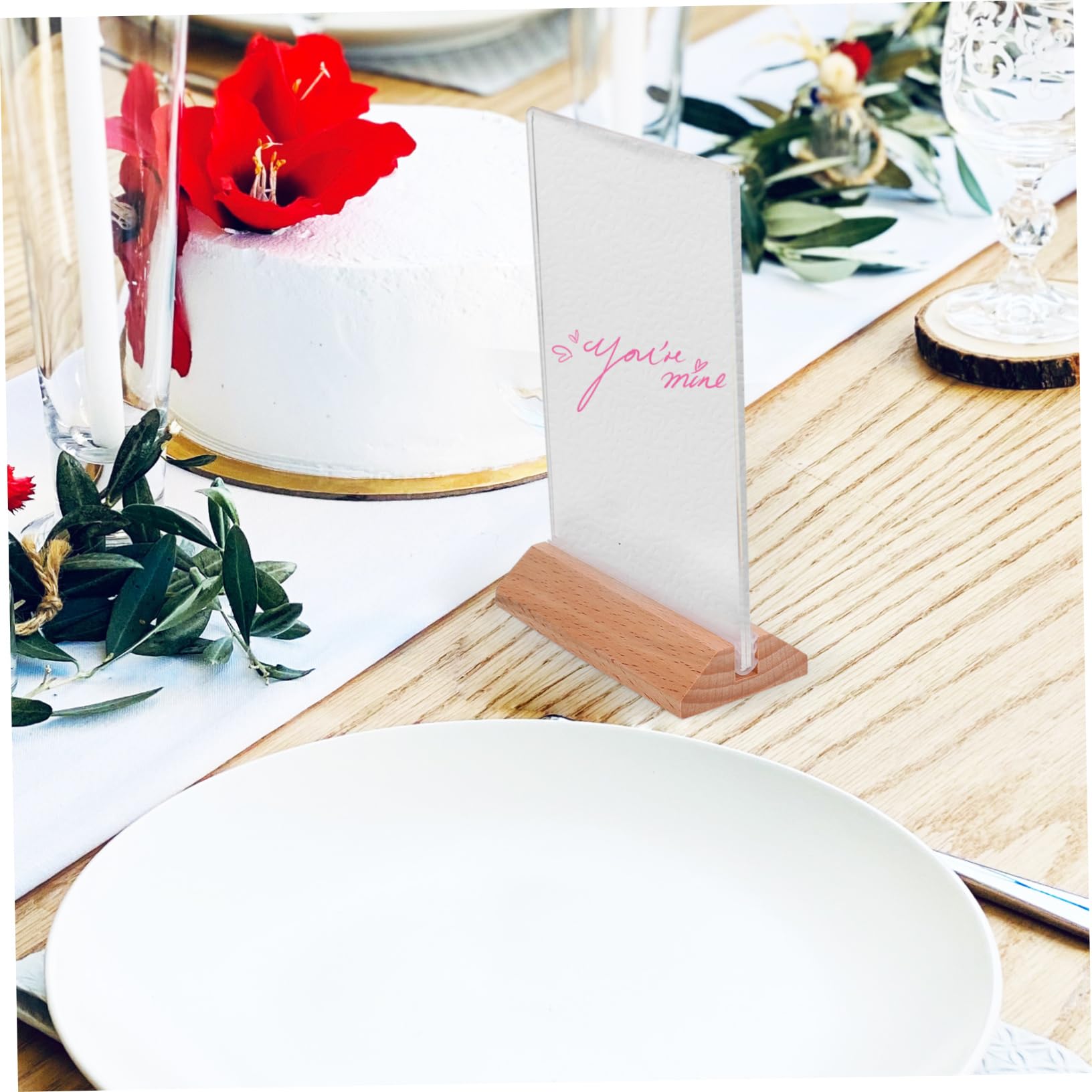 Amosfun 6pièces Présentoirs Acrylique Transparents Porte-étiquettes et Supports pour Affiches pour Menus et Prix Léger et Stable