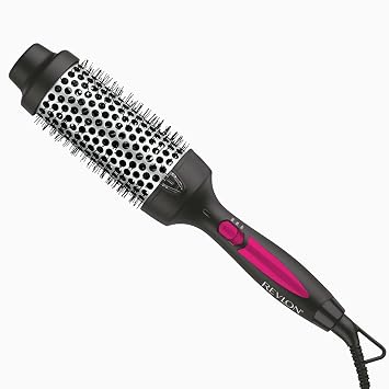 REVLON Perfect Match Hot Styler Heated Styling Brush, 134 Inch Round Hair Brush for Blowout Refreshing Curls, Volume, and Body, Ionic Technology, Triple Oil Infused Barrel