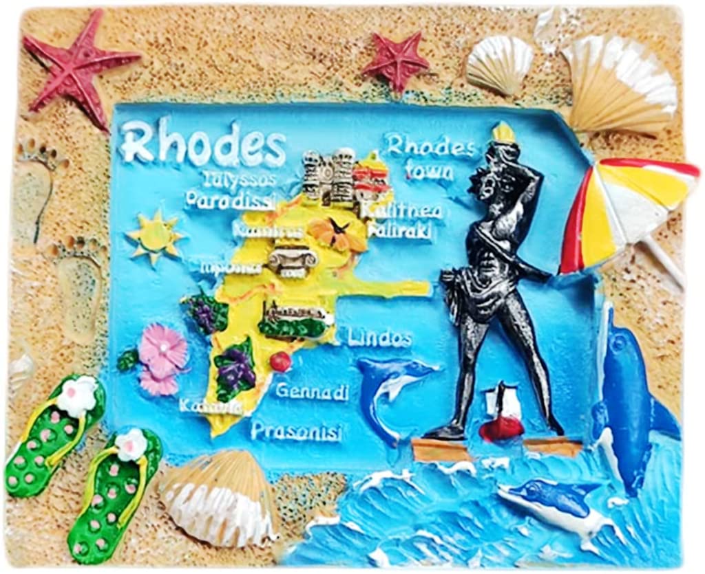 Altko Rhodes Greece Magnet Fridge Refrigerator Magnet Decoration Sticker Souvenir Resin Crafts Kitchen Whiteboard