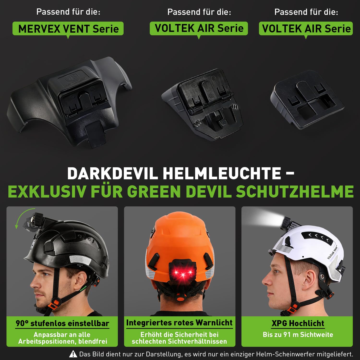 GREEN DEVIL VOLTEK Forest AIR Profi-Set - Forst- & Höhenarbeits-Schutzhelm EN12492 Zertifiziert, 5-in-1 System mit Metallnetzvisier & SNR 31dB Gehörschutz + Helmleuchte Profi-Set