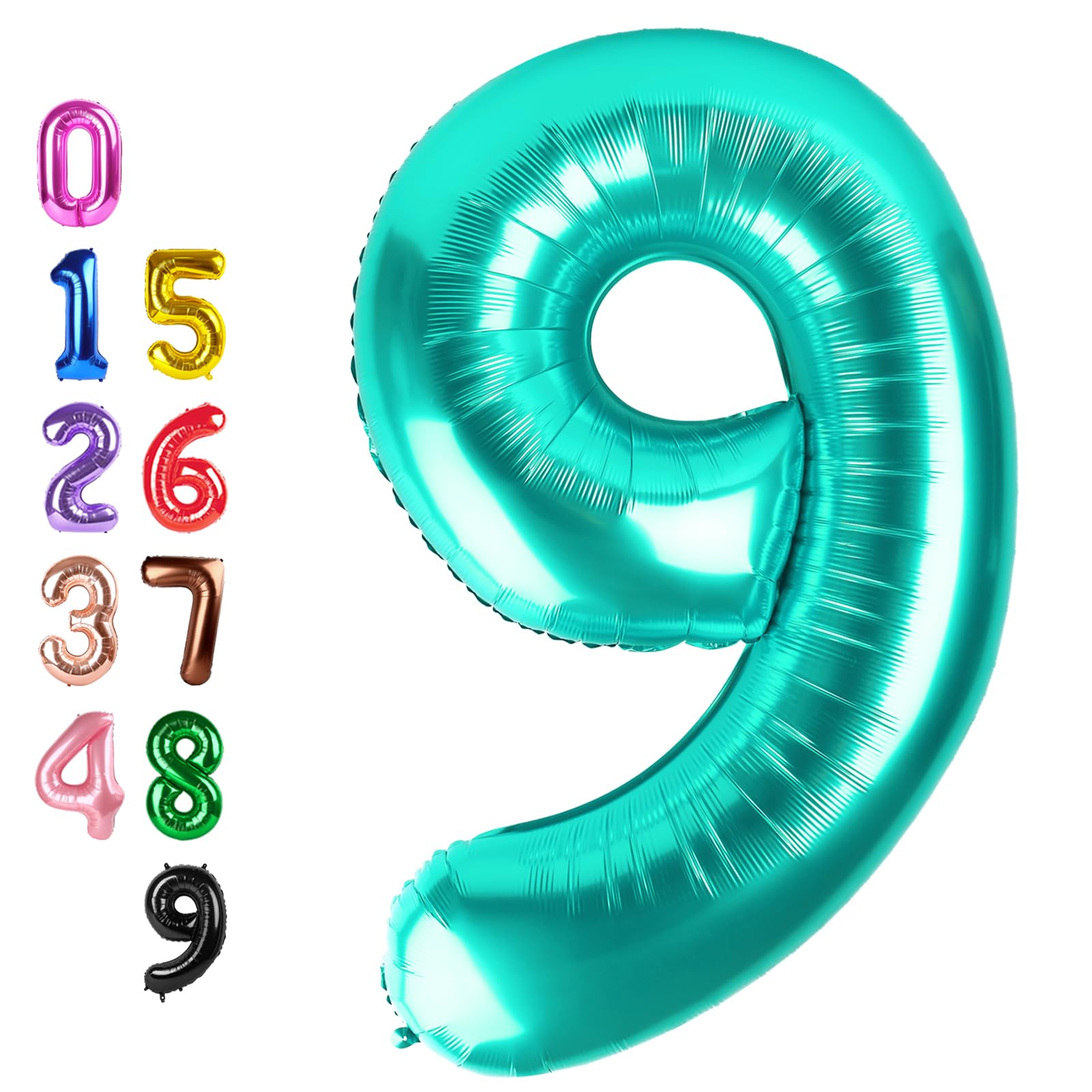 Number Balloons Teal Blue 9 Balloon 40 inch for 9 Birthday Party Decoration