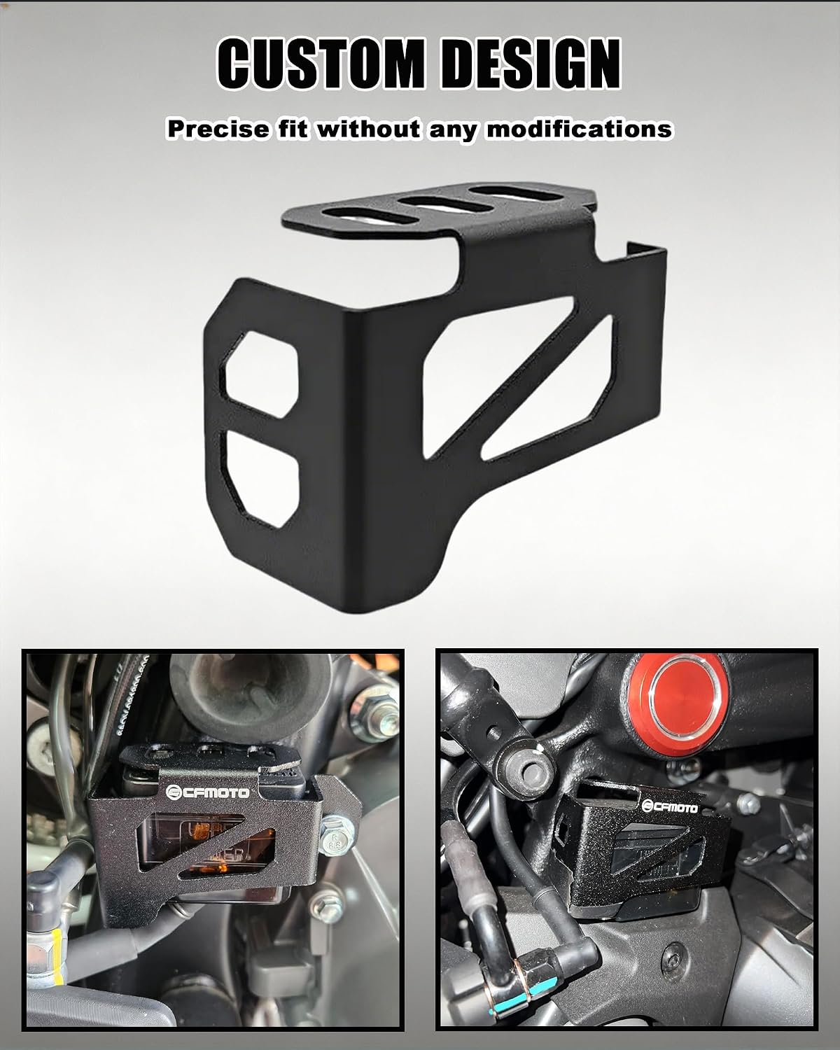 Motorcycle Rear Brake Reservoir Guard Protector Cover Compatibile with CFMOTO Ibex 450/450SS/450NK/450CLC 2023 2024 2025 2026,Custom Design,Aluminum Alloy,CNC,CFMOTO Ibex 450 Accessories