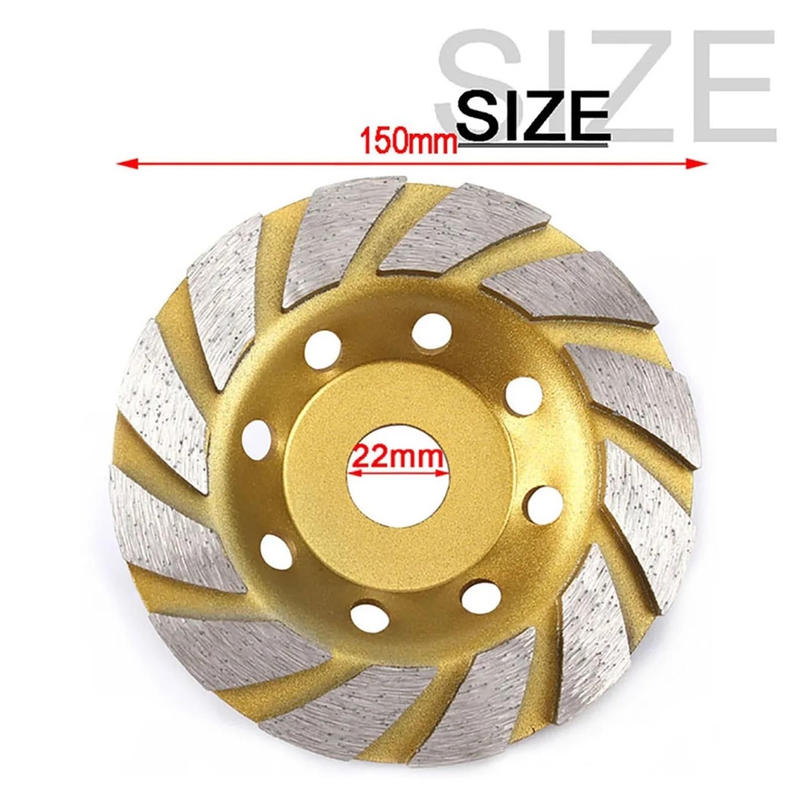 Diamant-Schleifscheibe, 100/125/150/180mm Diamant Segment Schleifen Rad Tasse Trennscheibe for Marmor Beton Mauerwerk Stein Diamant Schleifen Rad(150x22mm)