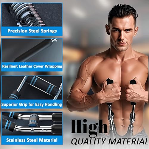 Miniatura 5 de Juego de entrenamiento de brazo Twister, equipo de entrenamiento ajustable para el pecho con barra giratoria y empuñaduras de mano para hombres y