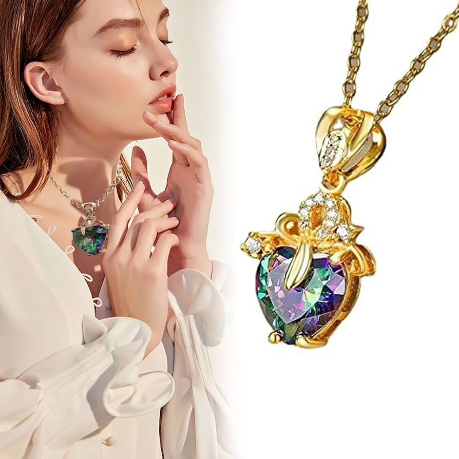 Ptパープルトルマリンペンダントネックレス　新品未使用品 Amazon.co.jp: カラフルな愛のペンダントネックレス、カラフルな模造