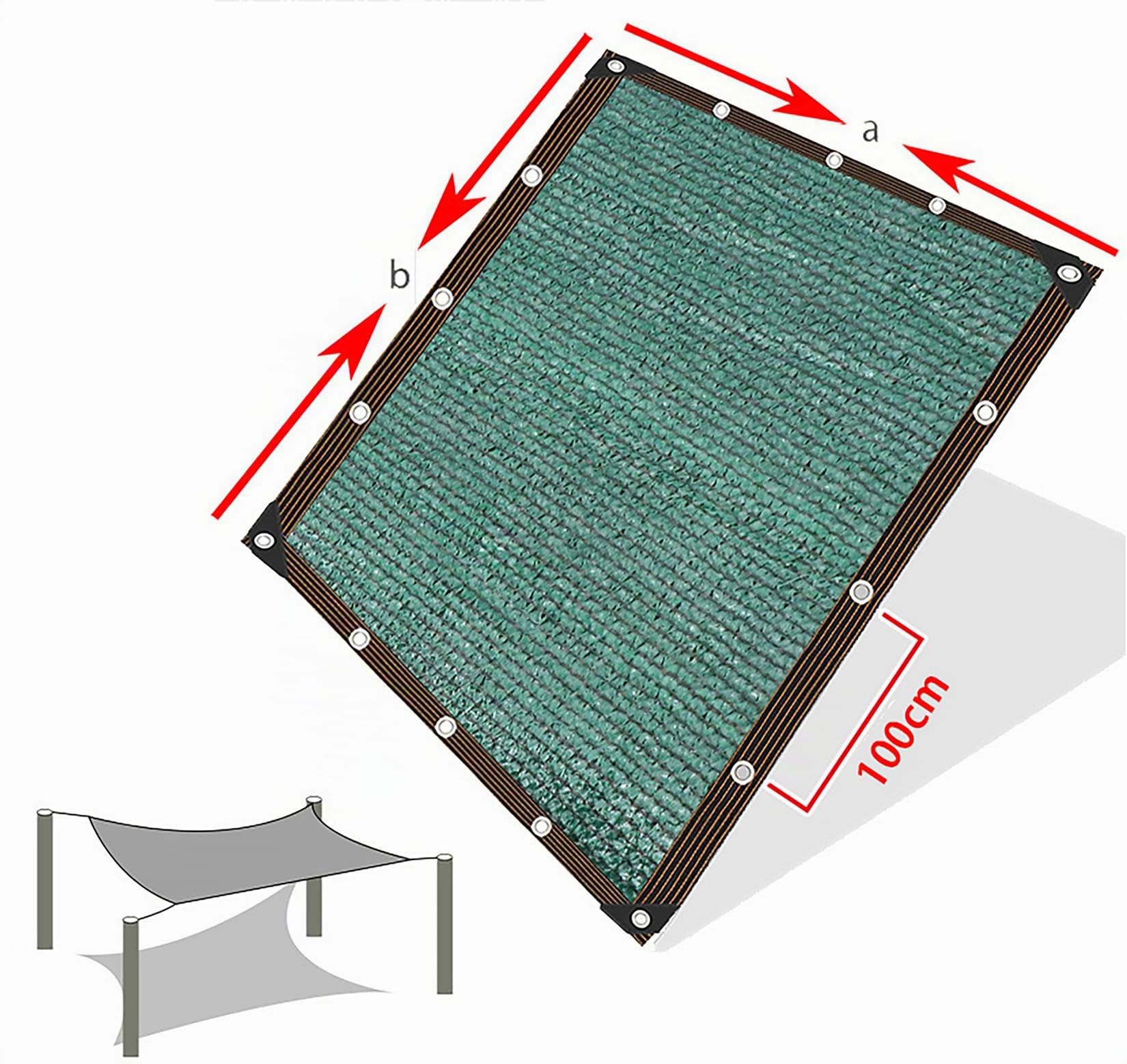 Telo Ombreggiante Verde 5x10m Rete Ombreggiante per Esterni Con Occhielli | 90% Sole/UV Protezione Tessuto Ombreggiantes Traspirante Hdpe Panno Vele Parasole per Giardino/Pergola/Piante Da Patio