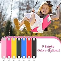 Vista 7 de AGPTEK Asiento de columpio, 30.4 x 6 x 0.27 pulgadas, columpio de patio para niños y niñas y adultos con anillo triangular de metal, rosa