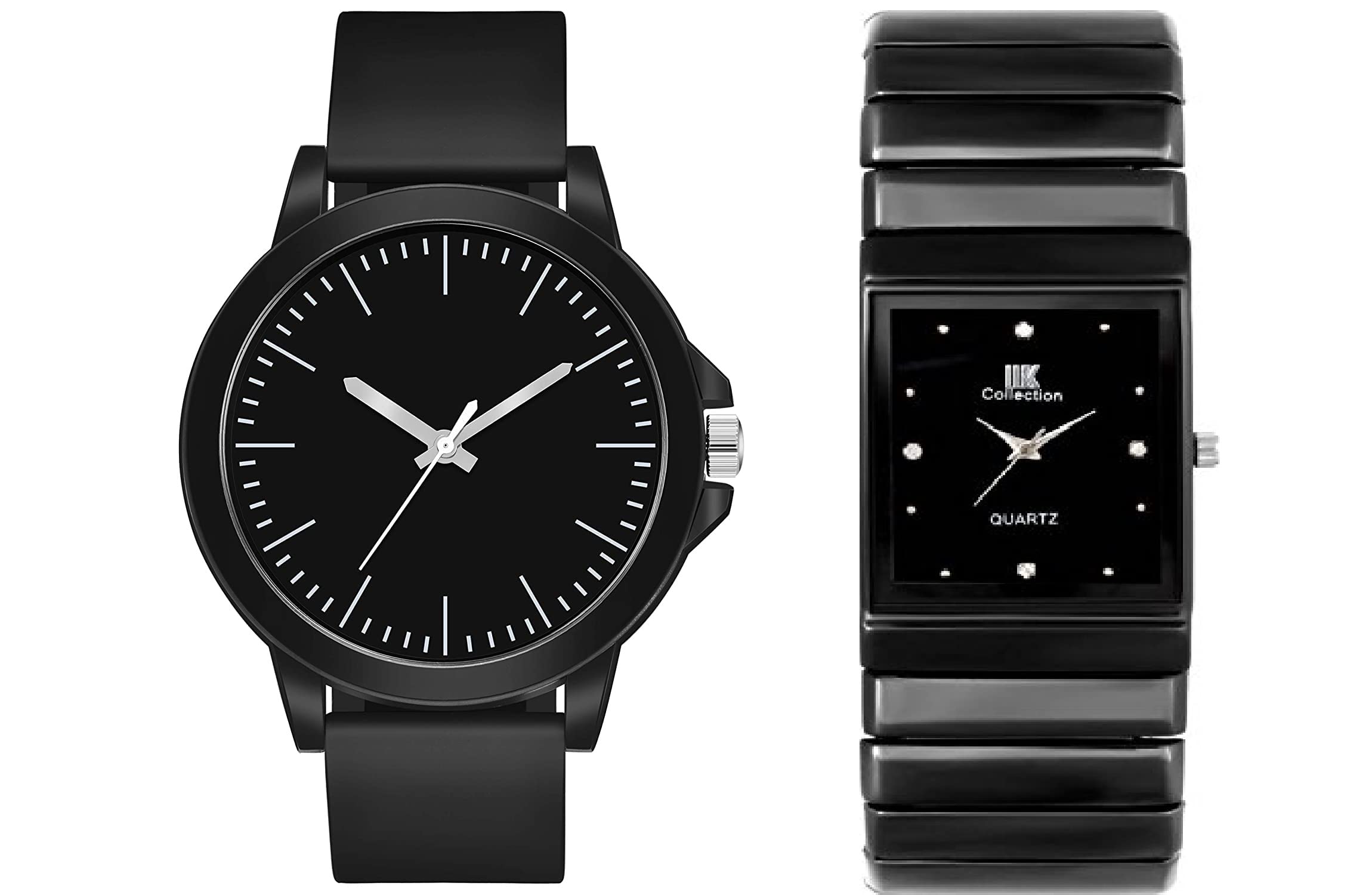 Watch City - Analogue Couple Watch Round Dial Waterproof Casual/Formal Watch for Couples - Combo Pack Black Color (B0BLC75SKX) Amazon Price History, Amazon Price Tracker