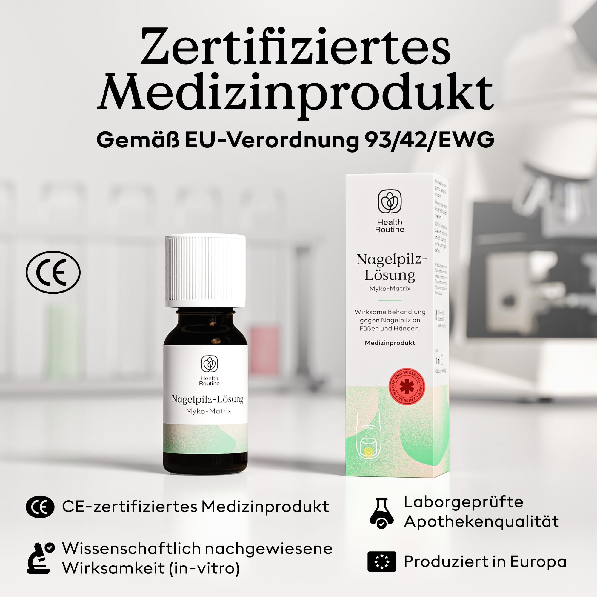 Health Routine Myko-Matrix Nagelpilz Lösung – CE-zertifiziertes Medizinprodukt - Nagelpilz Nagellack zur Nagelpflege – Entwickelt in Österreich - Nagelhärter - Nagelöl Geeignet für Fuß & Hand