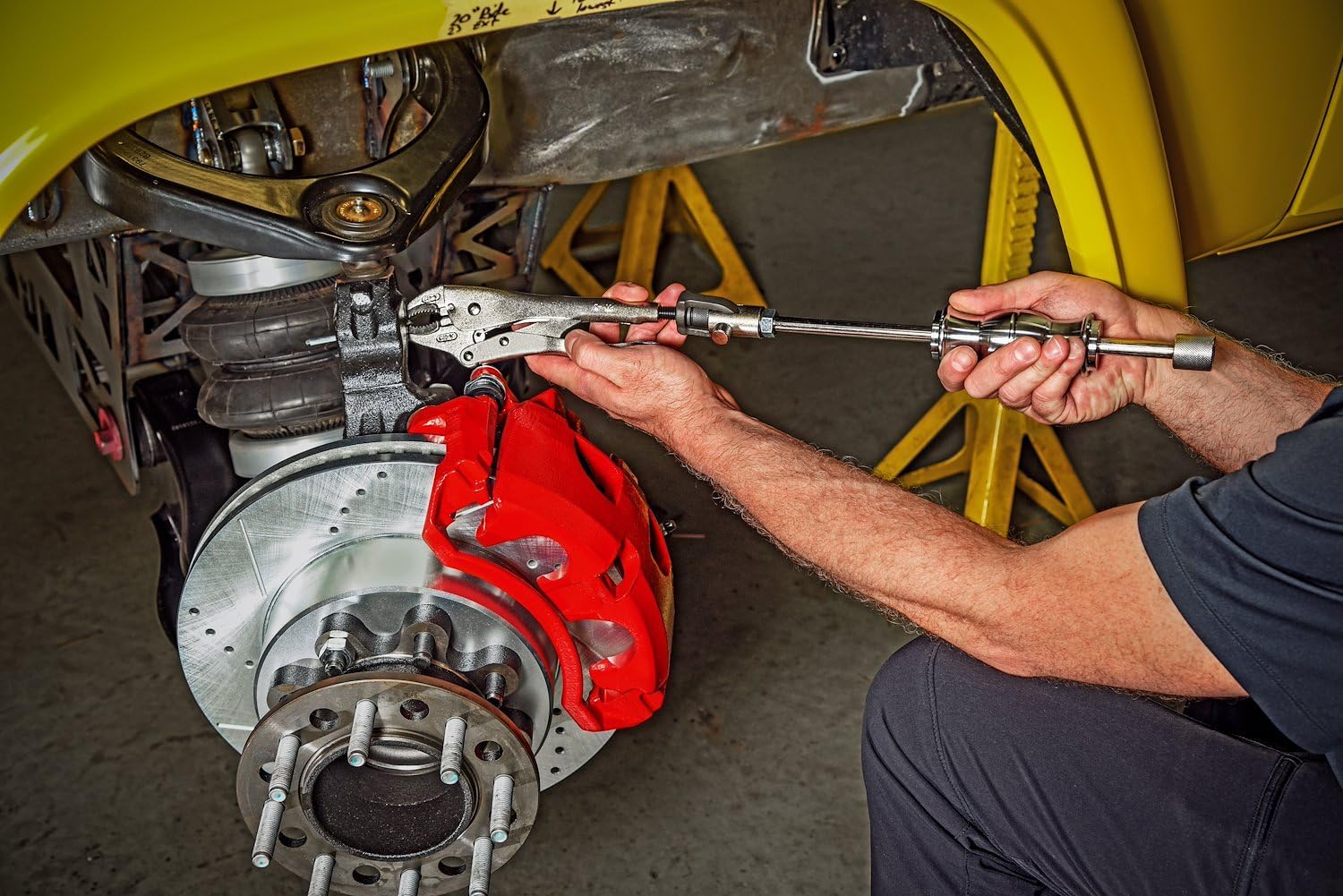 JEGS 81789 Locking Pliers Slide Hammer Vice Grips (9 in. Long Curved Jaw with Wi