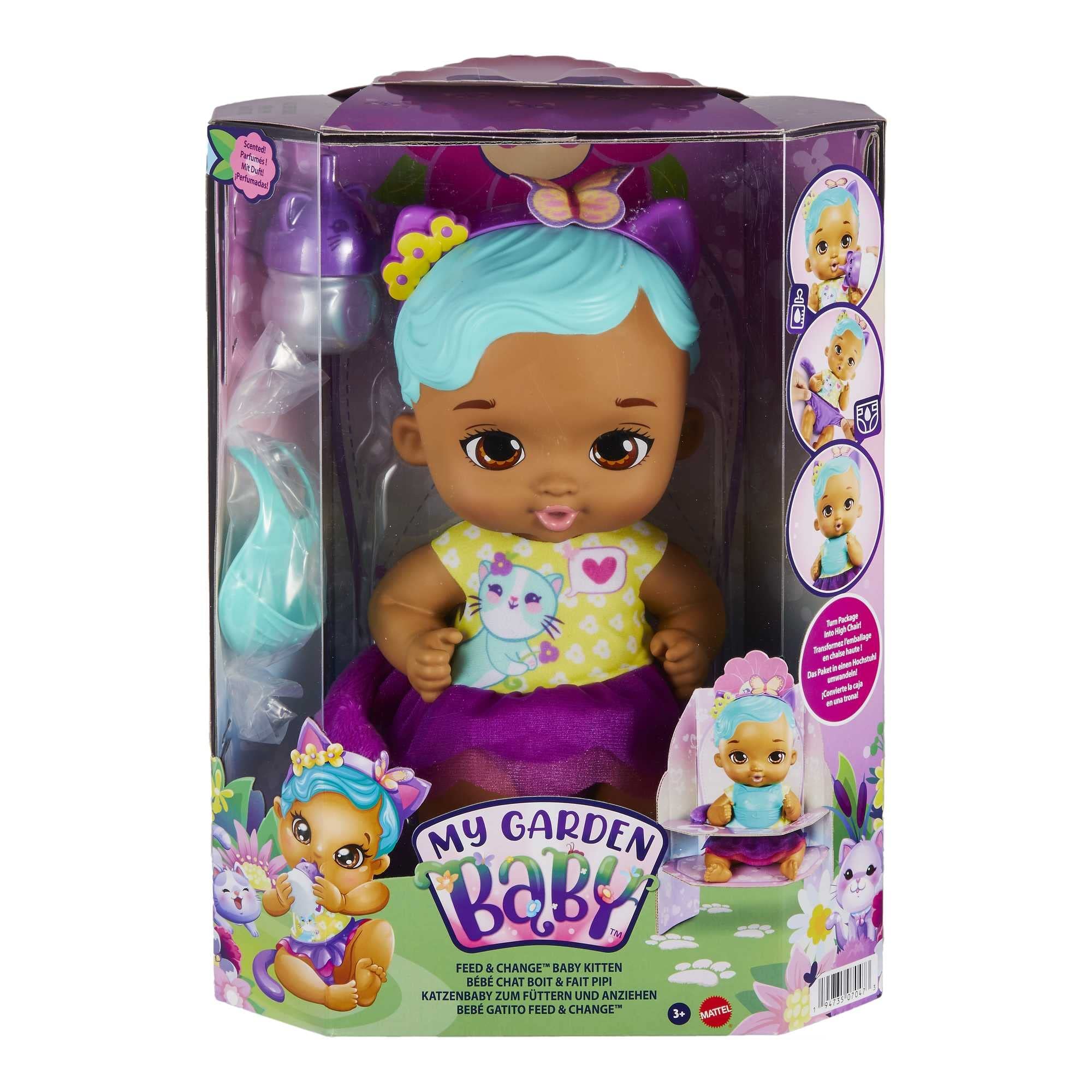 My Garden Baby - Kitty, Amica JuniorGattina Bambola (30,5 cm) e accessori, con pannolino riutilizzabile, bavaglino e biberon, regalo e giocattolo per bambini 3+ Anni, HHL22