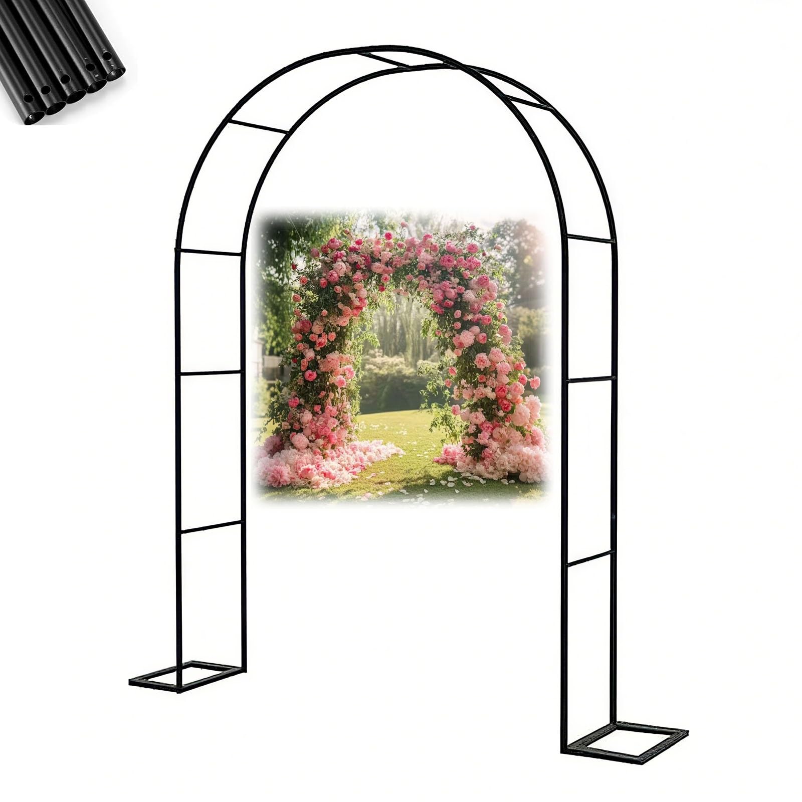 Metall Gartenbogen Rosenspalier Rankhilfe Pera Rankhilfe für Kletterpflanzen Hochzeit Det Erhältlich in Breiten 80-400cm L100xH220cm Stabiler Outdoor Pflanzenhalter