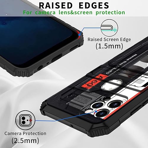 Vista 28 de Funda tipo cartera para iPhone 13 Pro Max con soporte para tarjeta de crédito y soporte de doble capa de policarbonato duro de PC suave TPU a prueba