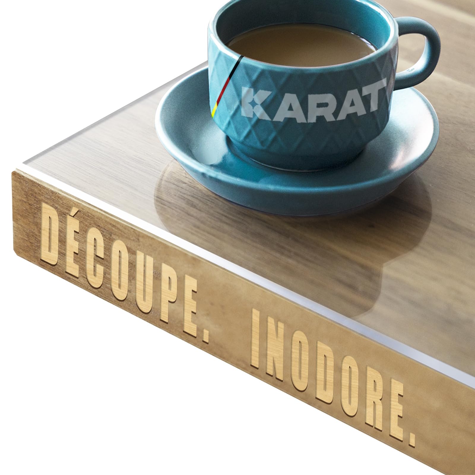KARAT- Crystal Nappe Transparente épaisse pour Table avec Bord biseauté 45° - Protection élégante pour Table Bureau Meuble - Film de Protection Transparent, Protection de Table 90 x 160 cm