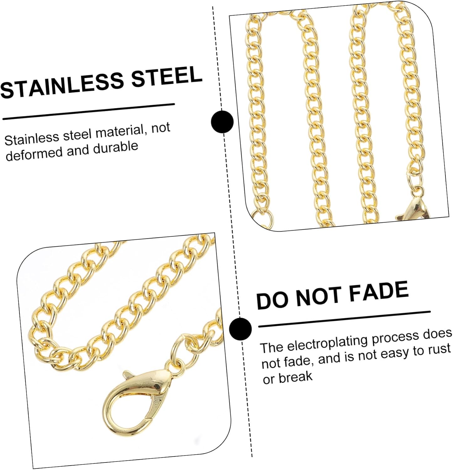 Beavorty Metal Pocket Watch Chain Clip Sturdy Steampunk Style Clothing Accessory for Men for Vests Jeans and Fashion Outfits