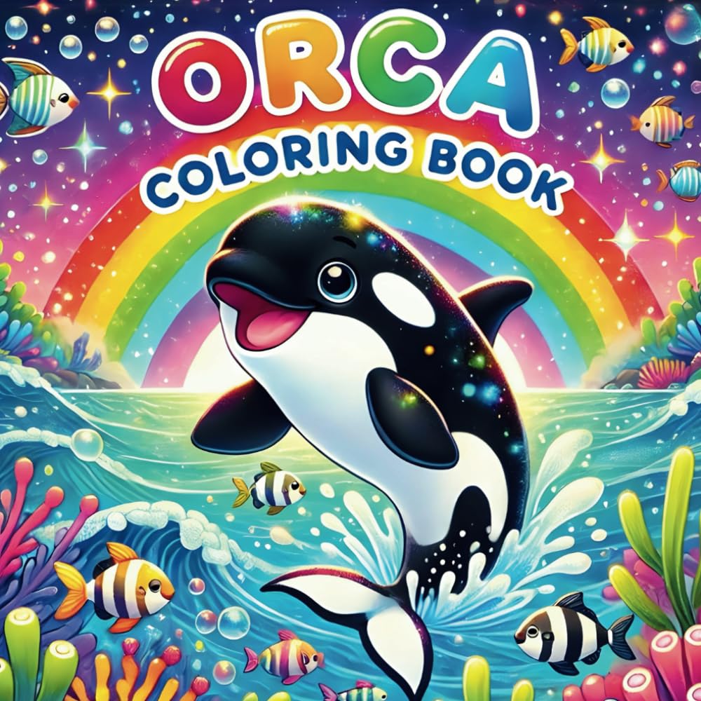 Orca Coloring Book: Fun and Educational Whale Coloring Book for Kids, Facts About Orcas, Ocean Animals, and Marine Life with 50 Engaging Illustrations of Sea Creatures to Color and Learn