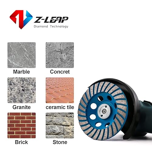 Miniatura 4 de Rueda de molienda de copa de diamante de 6 pulgadas Turbo Row para amoladora angular Azulejos de pulido Piedra de mármol Granito Hormigón Cerámica