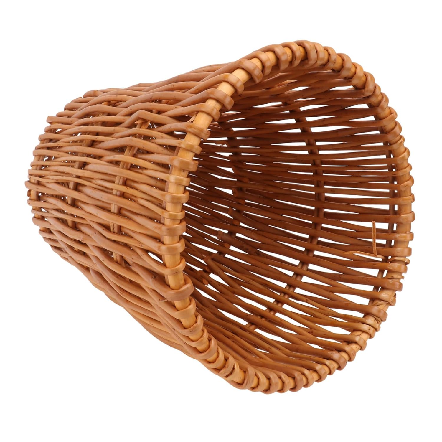 Holibanna 1Pc Woven Trash Can Storage Basket Compact Wastebasket for Stylish Home Decor Natural Material and Chic Design for Bathroom and Bedroom