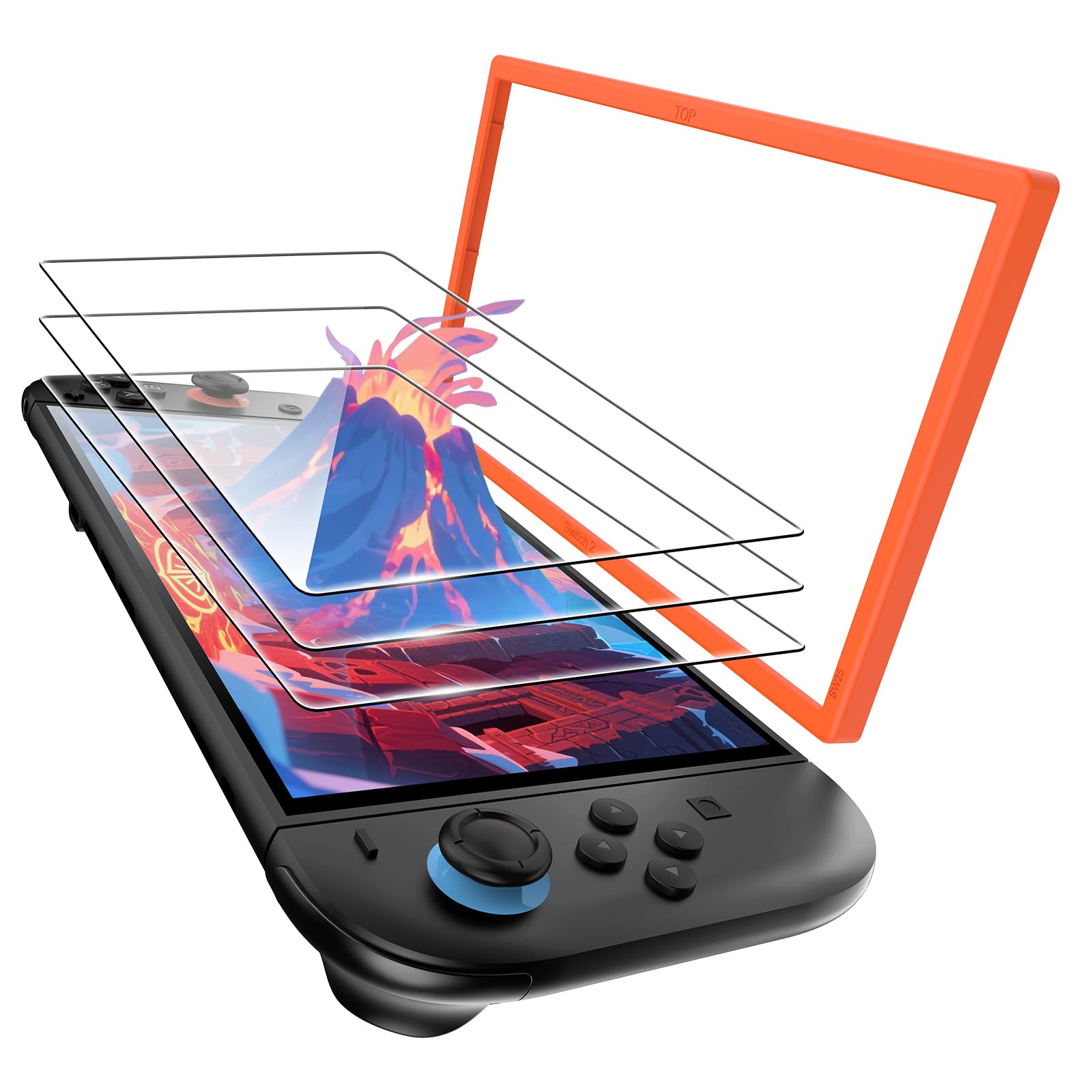 Amazon.co.jp: TRANSNOVO【3枚+専用枠付】Switch 2対応保護画面ガラス