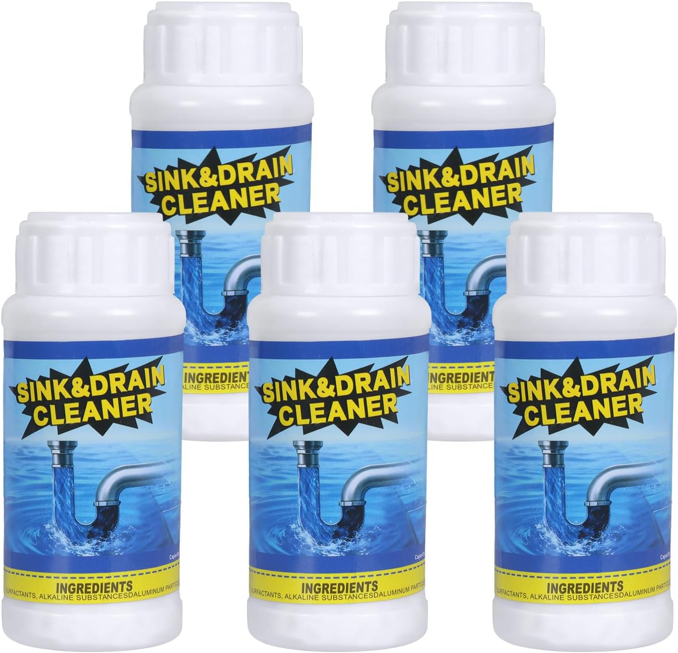Powerful Sink Drain Cleaner - Fast Foaming Pipeline Dredging Agent for Kitchen Sink,Bathroom & Shower,Toilet Pipes (4pcs, sky blue)