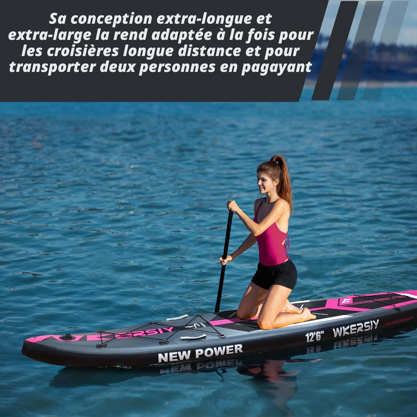 Paddle Gonflable Course 380 cm – Sup de Vitesse Rigide Haute Performance pour Compétition & Longue Distance – Planche à Pagaie Pro avec Accessoires – Garantie 2 Ans