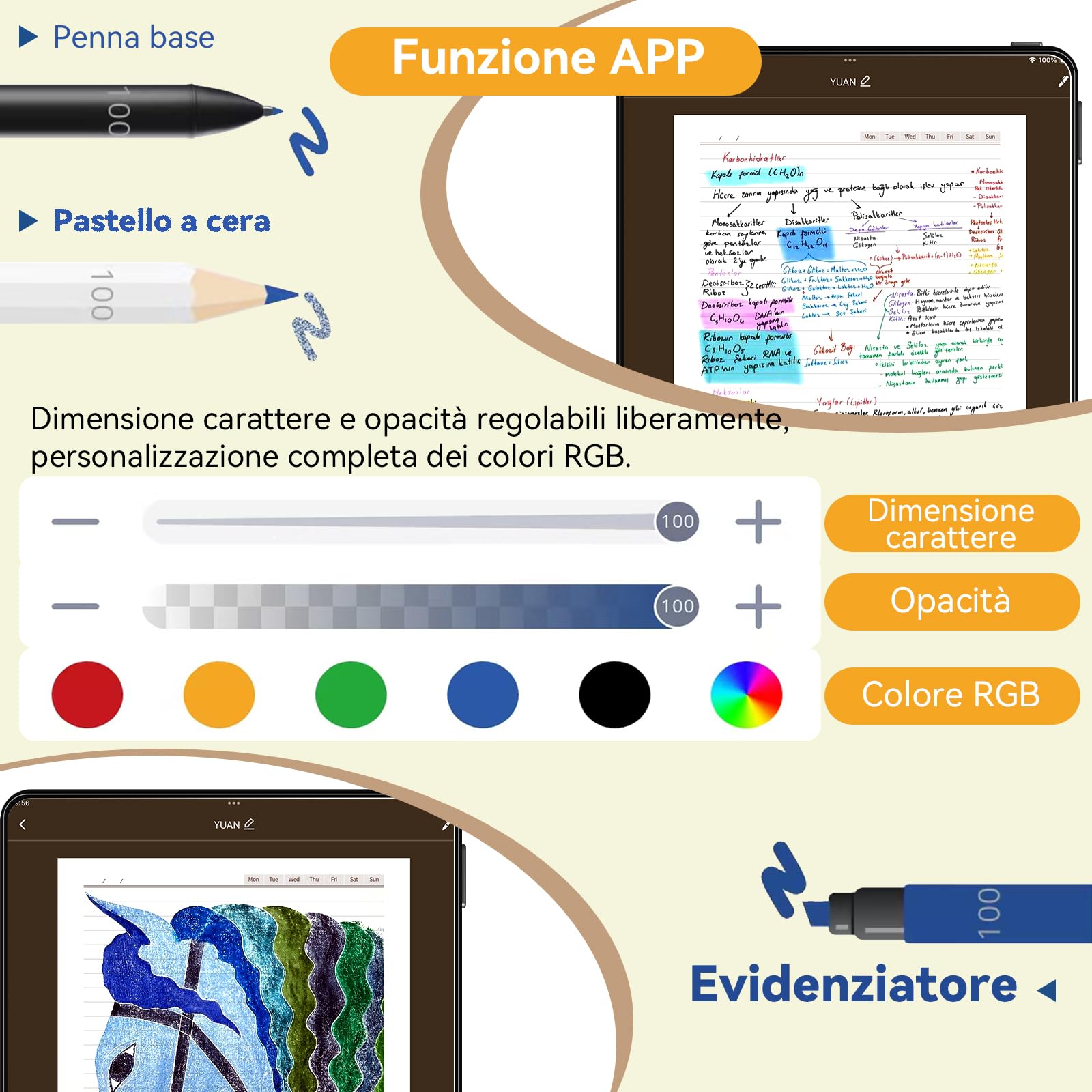 Yuan Smart Writing Set A4 Taccuino Smart, Taccuino Digitale Intelligente | Pagine a Righe Smart Sync Penna per prendere appunti, Sincronizzazione scrittura a mano, Archiviazione offline