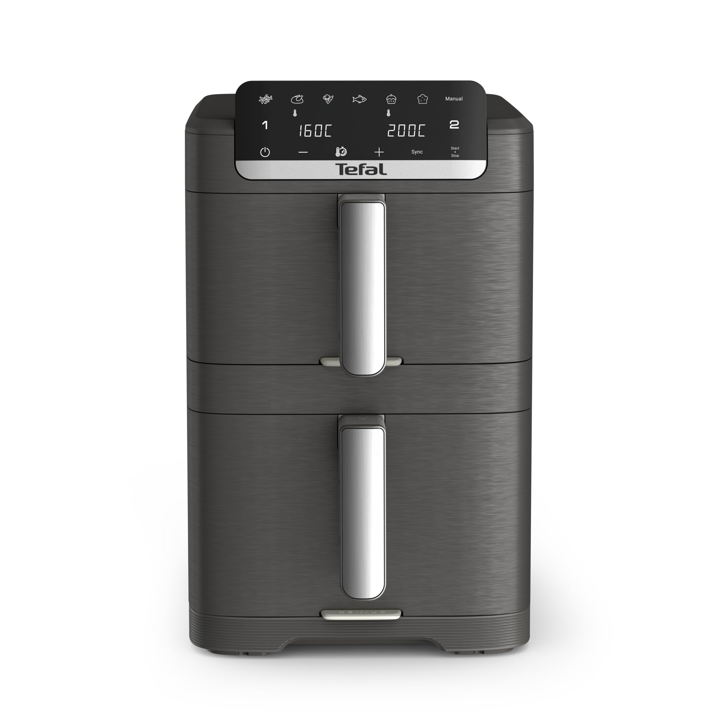 Tefal Ingenio Dual Stack 10L Air Fryer, 7 Cooking Modes, Grey