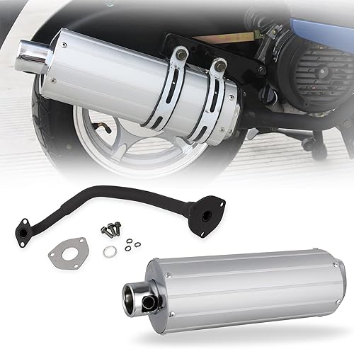 Miniatura 10 de Minho Silenciador de escape para motocicleta, tubo silenciador apto para scooter chino GY6 ciclomotores Jonway 125CC 150CC