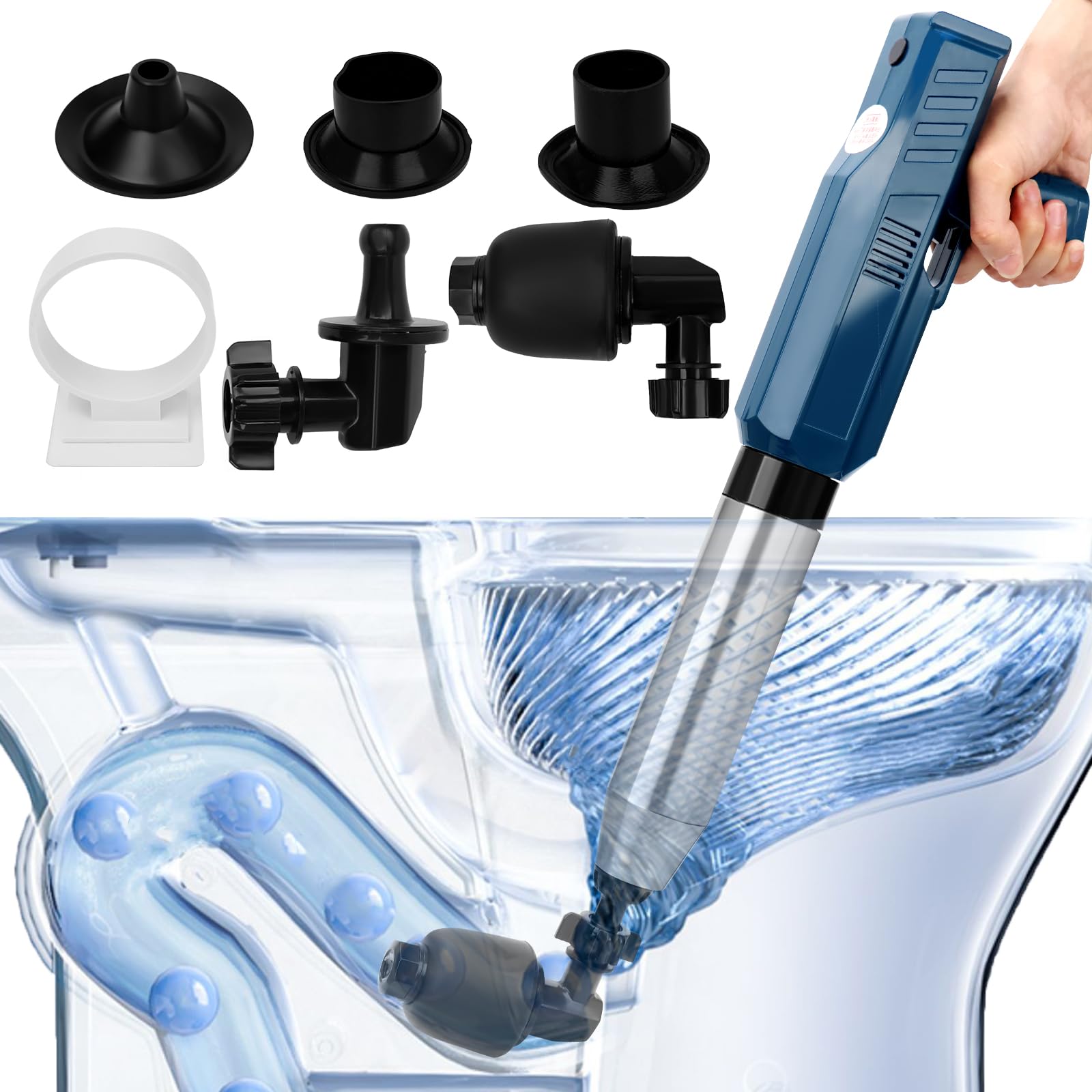 Elektrischer Abflussreiniger, Toilettenpömpel, Schnellreiniger mit Hochdruck, Langlebiger und vielseitiger Toilettenpömpel für Dusche und WC