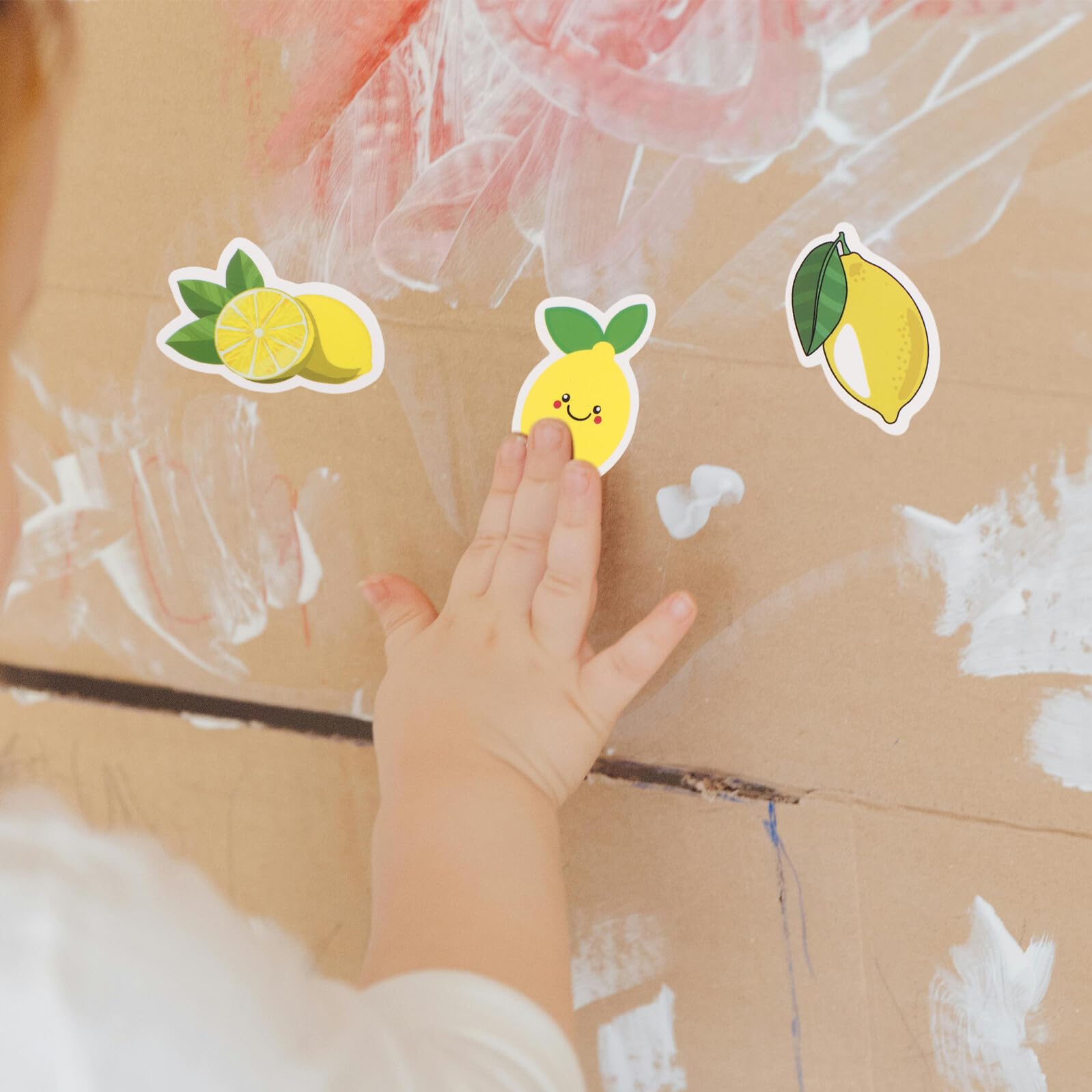 LALAFINA 50 Pegatinas Adhesivas Decorativas de Limón Amarillas para Ordenador y Portátil, Diseño Adorable para Decorar y Crear Obras Seguridad