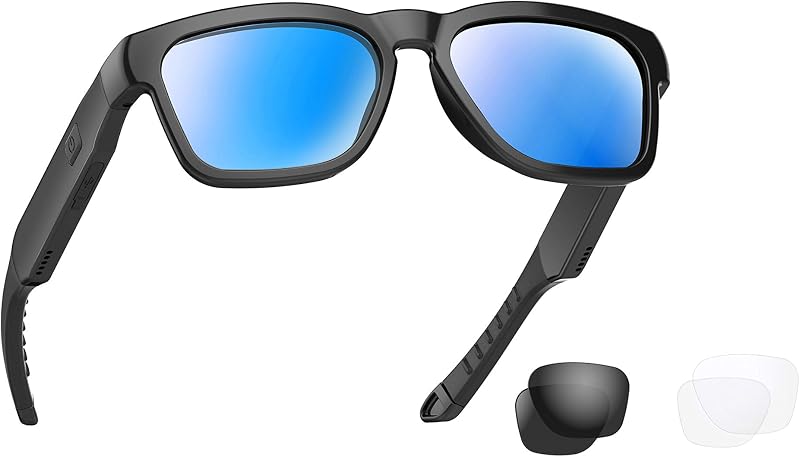 OhO lentes de sol con audio Bluetooth, lentes zapatillas livianas, tiempo de reproducción de 10 horas, UV400 ANSI Z87.1, resistentes al agua con control por voz
