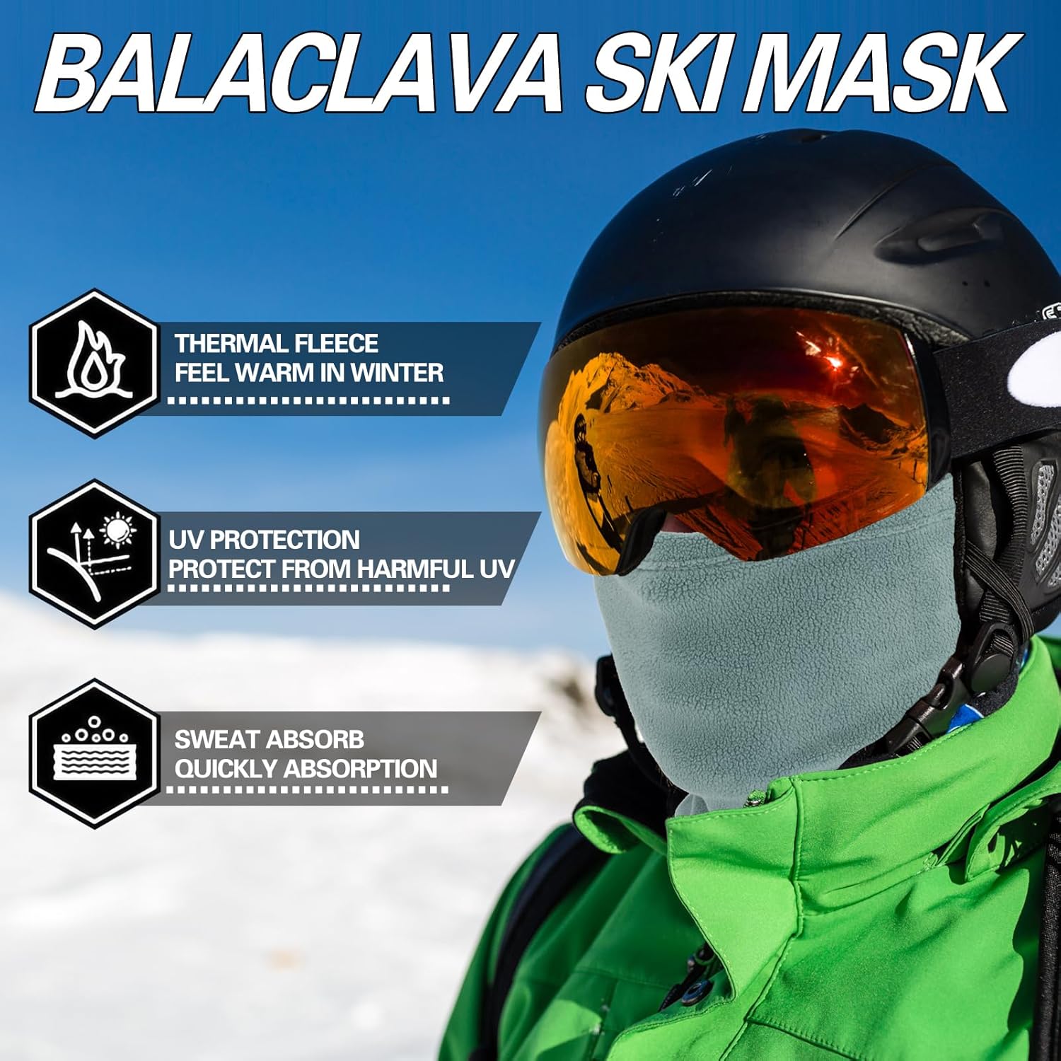 Balaclava Ski Mask Winter Warm Face Mask for Men Women Fleece Face Cover Mask for Cold Weather Skiing Motorcycling thumbnail