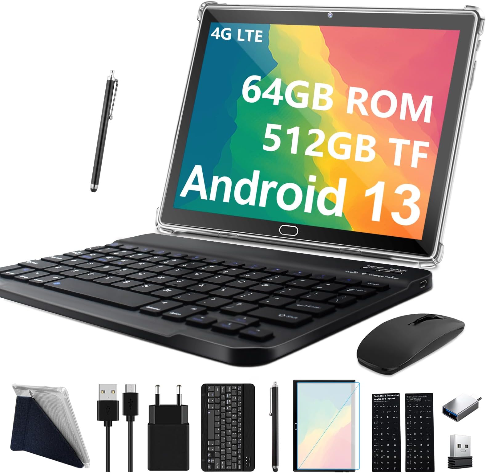 2024 Neueste Tablet 10 Zoll Android 13, 4G LTE Tablets Mit 2 SIM 1 SD