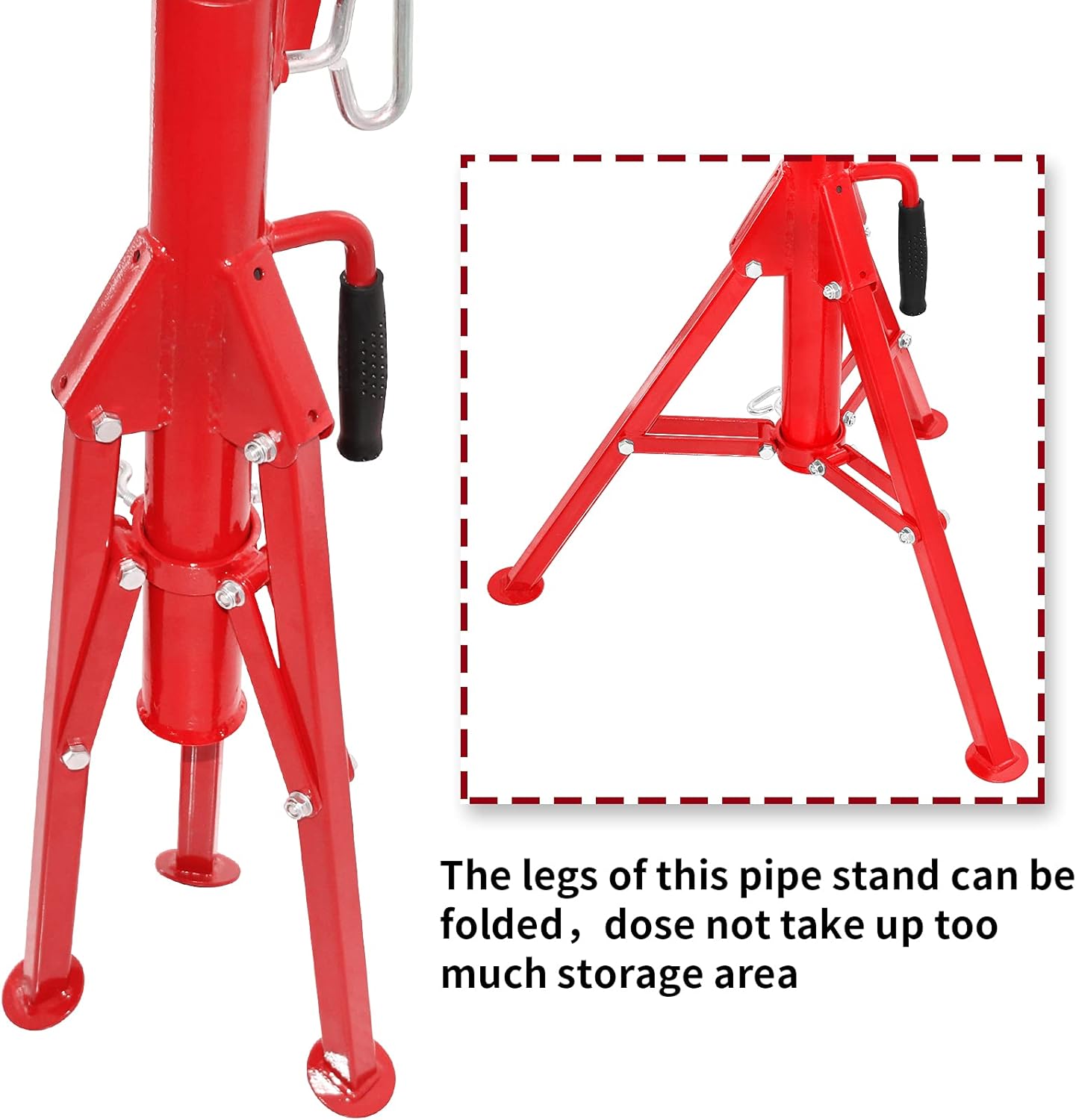 SENDUO Pipe Stand V-Head 28”-52” Adjustable Height,2500 lbs. Capacity, Pipe Jack Stand with Folding Legs: Home Improvement