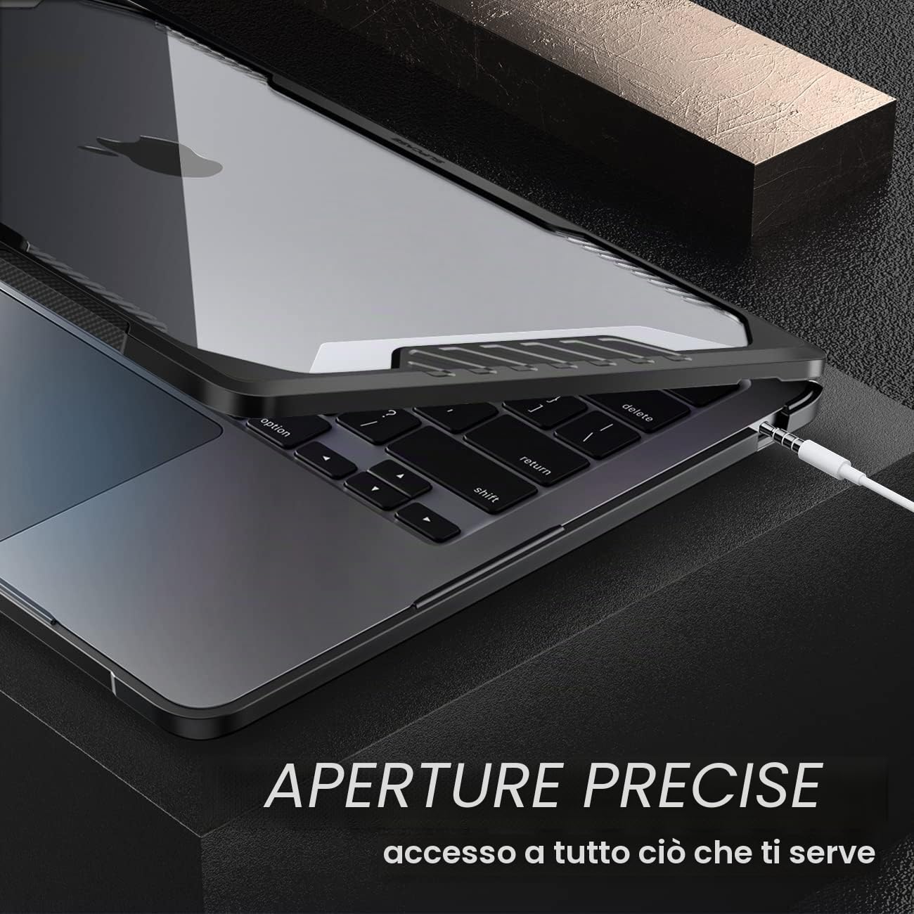 SUPCASE Cover per MacBook Air 15'' (2026/2025/2024/2023) M5/ M4/ M3/ M2 Antiurto Antigraffio Robusta Custodia Protettiva Rigida per MacBook Air 15 (Nero)