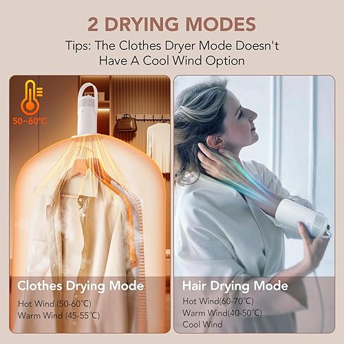 Vista 6 de Secadora de Ropa Portátil, Máquina Secadora Portátil Compacta para Apartamento, RV, Viaje - Mini Secadora Premium de 1000W con Bolsa de Secado