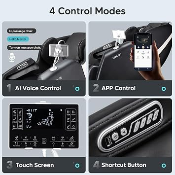 Massage Chair Full Body, Shiatsu Zero Gravity Recliner | Foot Roller Back Calf Heated Extendable Footrest AI/APP Control Bluetooth Speaker Relaxing Massaging Recliner