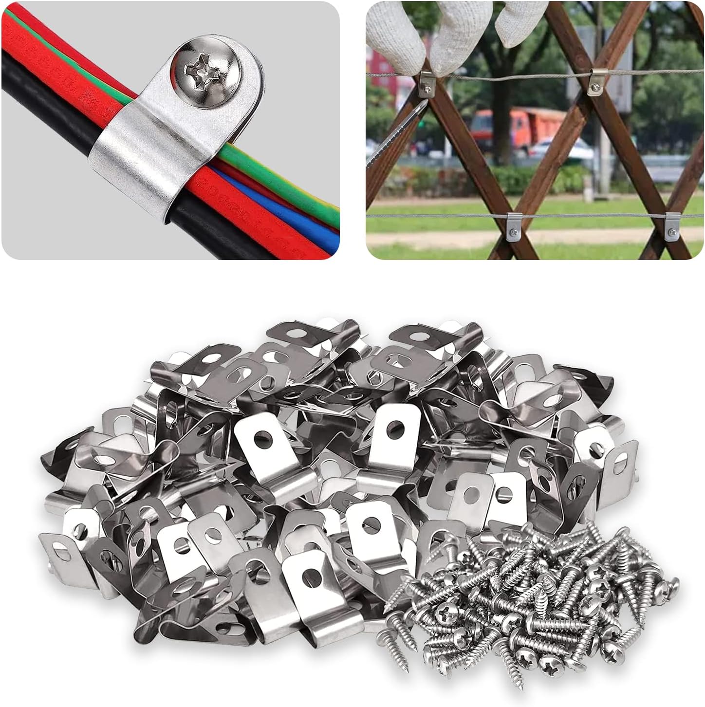 Fence Wire Fence Clips Agricultural Fencing Mounting Clips, Stainless