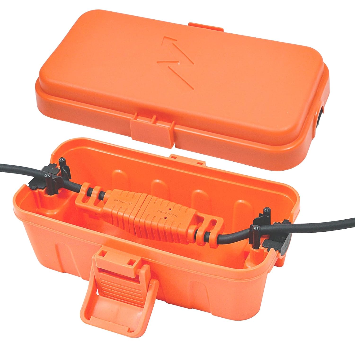 Hrensaw Small Weatherproof Electrical Connection Box(6 x 3.5 x 2.2inch),Outdoor Electrical Box,Waterproof Extension Cord Covers for Plug, Extension Cables, Holiday Lights,Orange