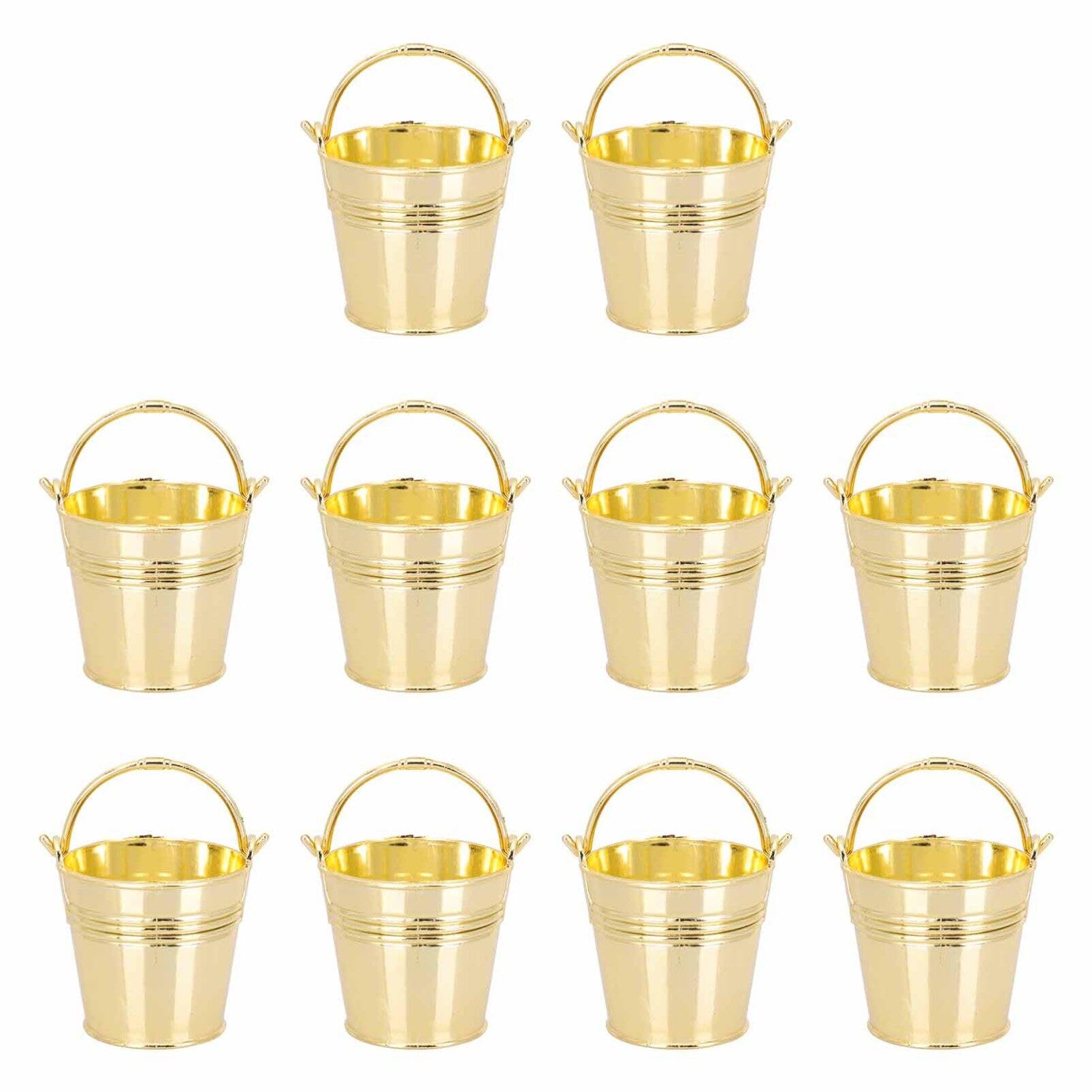 Miniature Metal Buckets 10Pcs Mini Metal Buckets Portable Party Snack Bucket Packing Box Wedding Candy Storage Buckets Small Pails with Handles Flower Bucket